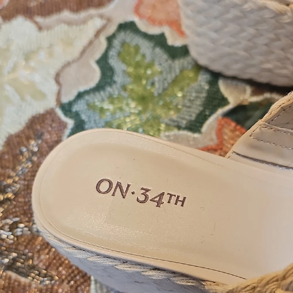 ON Women's Braided Espadrille Wedge Sandals in Cream